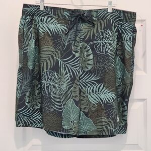 Gerry Tropical Leaf Print Swim Shorts, EUC, Size XXL